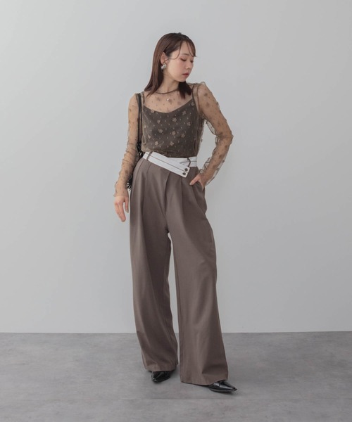 セール】【LEJA】フラワーモチーフアシンメトリーチュールマーメイド