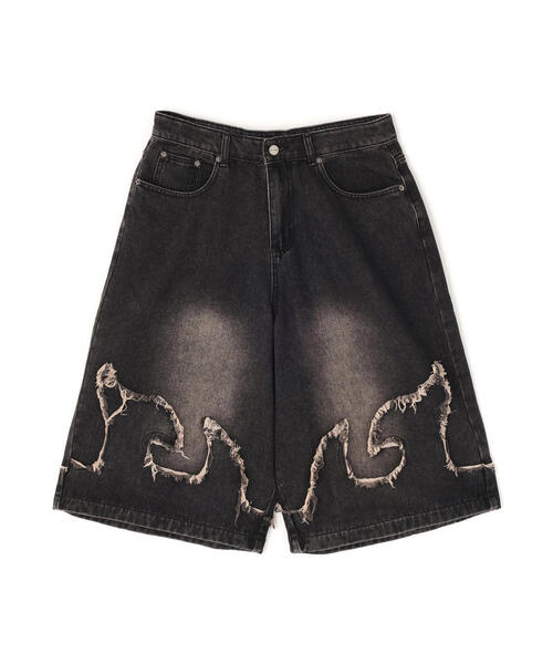 NOT4NERD（ノットフォーナード）の「NOT4NERD/ノットフォーナード/Flame Denim Shorts（デニムパンツ・メンズ・ブラック/ブルー・L/XL）」の9枚目の写真