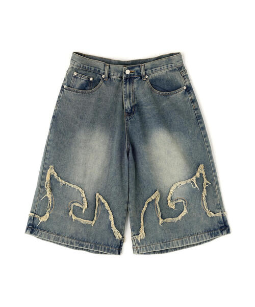 NOT4NERD（ノットフォーナード）の「NOT4NERD/ノットフォーナード/Flame Denim Shorts（デニムパンツ・メンズ・ブラック/ブルー・L/XL）」の20枚目の写真