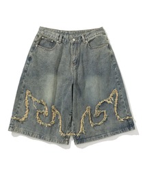 NOT4NERD(�m�b�g�t�H�[�i�[�h)��NOT4NERD/�m�b�g�t�H�[�i�[�h/Flame Denim Shorts(�f�j���p���c)