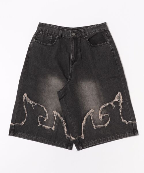 NOT4NERD（ノットフォーナード）の「NOT4NERD/ノットフォーナード/Flame Denim Shorts（デニムパンツ・メンズ・ブラック/ブルー・L/XL）」の3枚目の写真