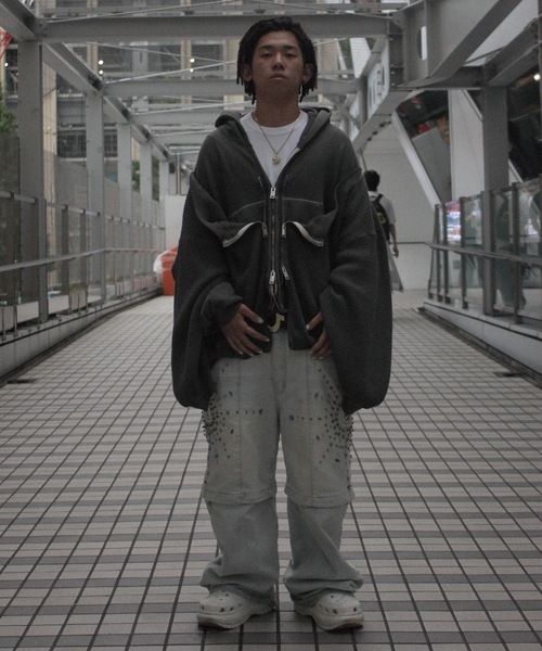 amok(アモク)の「TWO-IN-ONE SWEAT(パーカー・メンズ・ピンク/ブラック・S/L/M)」の17枚目の写真