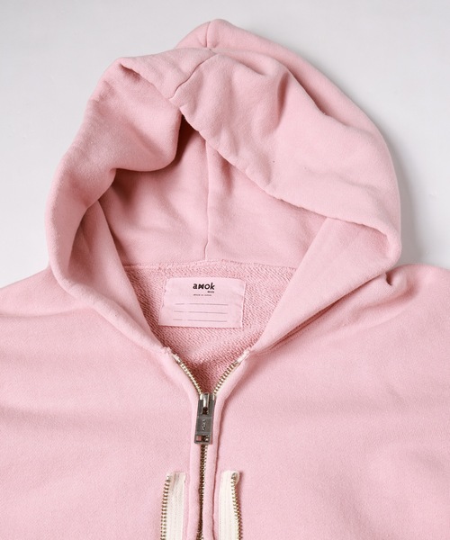 amok(アモク)の「TWO-IN-ONE SWEAT(パーカー・メンズ・ピンク/ブラック・S/L/M)」の4枚目の写真