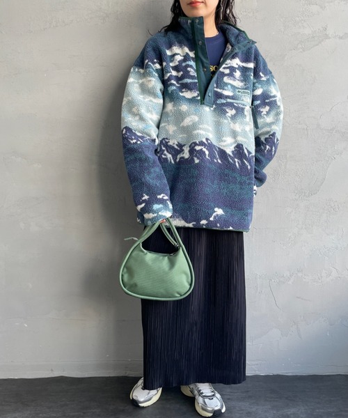 Columbia（コロンビア）の「[Columbia/コロンビア] ヘルベディア Ⅱ プリントハーフスナップフリース（その他アウター・レディース・ブルー/キャメル・S/M）」の4枚目の写真