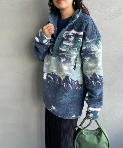 Columbia（コロンビア）の「[Columbia/コロンビア] ヘルベディア Ⅱ プリントハーフスナップフリース（その他アウター・レディース・ブルー/キャメル・S/M）」の18枚目の写真