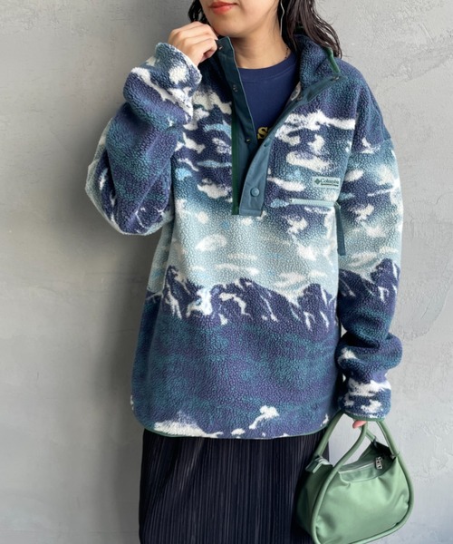 Columbia（コロンビア）の「[Columbia/コロンビア] ヘルベディア Ⅱ プリントハーフスナップフリース（その他アウター・レディース・ブルー/キャメル・S/M）」の19枚目の写真