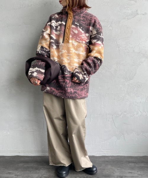 Columbia（コロンビア）の「[Columbia/コロンビア] ヘルベディア Ⅱ プリントハーフスナップフリース（その他アウター・レディース・ブルー/キャメル・S/M）」の7枚目の写真