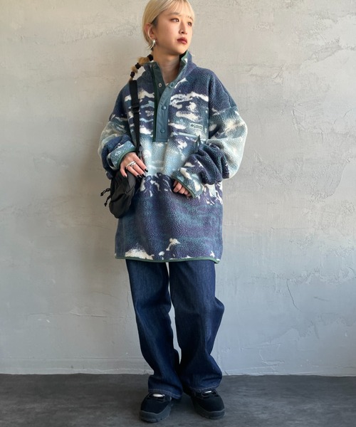 Columbia（コロンビア）の「[Columbia/コロンビア] ヘルベディア Ⅱ プリントハーフスナップフリース（その他アウター・レディース・ブルー/キャメル・S/M）」の3枚目の写真