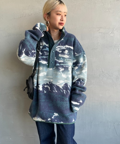 Columbia（コロンビア）の「[Columbia/コロンビア] ヘルベディア Ⅱ プリントハーフスナップフリース（その他アウター・レディース・ブルー/キャメル・S/M）」の9枚目の写真