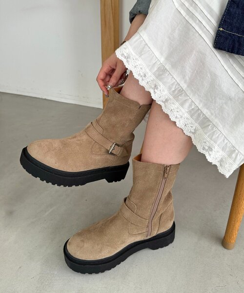 37 SARTORE エンジニアブーツ　ファー　ベージュ　　24 37 SARTORE エンジニアブーツ ファー ベージュ 24