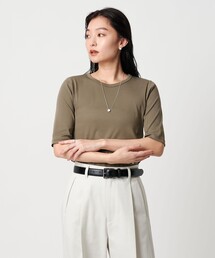 MARW UNITED ARROWS（マルゥ ユナイテッドアローズ）の「＜MARW UNITED ARROWS＞コットン フライス 5分袖 カットソー‐接触冷感‐（Tシャツ/カットソー）」