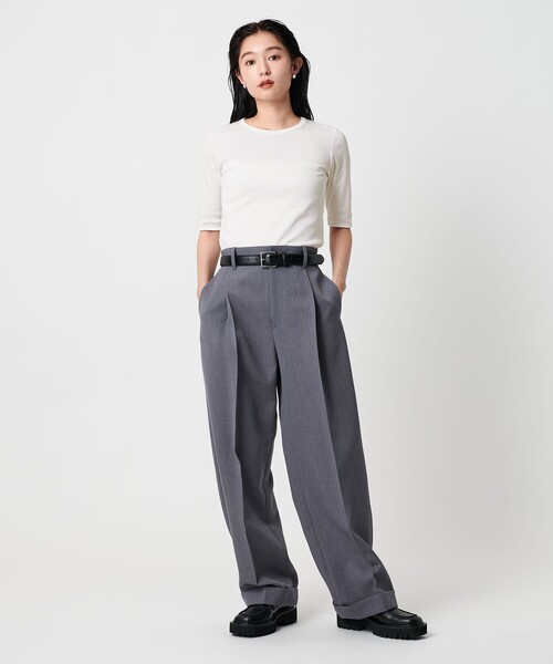 MARW UNITED ARROWS（マルゥ ユナイテッドアローズ）の「＜MARW UNITED ARROWS＞コットン フライス 5分袖 カットソー‐接触冷感‐（Tシャツ/カットソー・レディース・ブラック/ネイビー/ホワイト/モカ・FREE）」の11枚目の写真