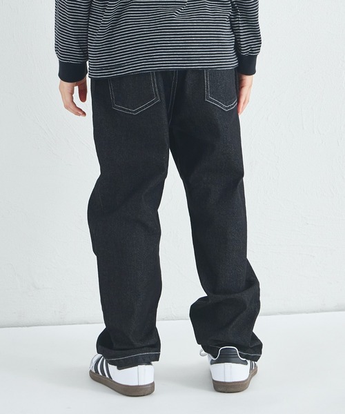 pairmanon（ペアマノン）の「【ストレッチ】まいにちテーパードデニムパンツ（デニムパンツ・キッズ・インディゴブルー/ライトブルー/ブラック/ブラック系その他・90/100/110/120/130/140/150）」の5枚目の写真