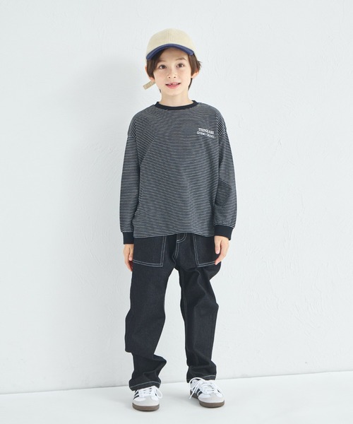 pairmanon（ペアマノン）の「【ストレッチ】まいにちテーパードデニムパンツ（デニムパンツ・キッズ・インディゴブルー/ライトブルー/ブラック/ブラック系その他・90/100/110/120/130/140/150）」の6枚目の写真