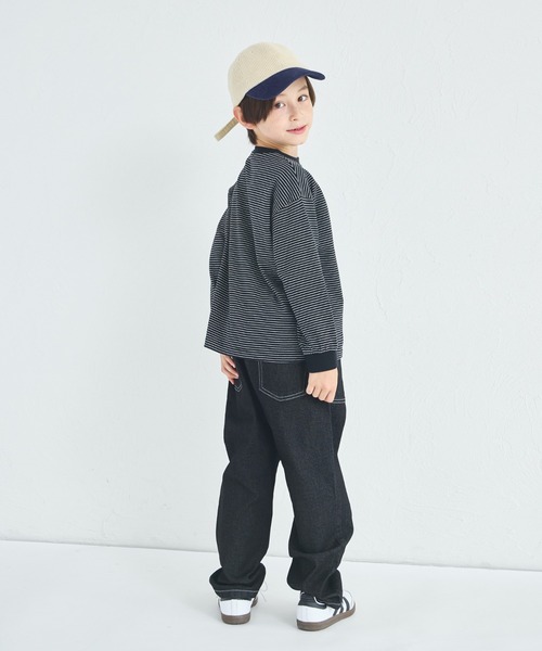 pairmanon（ペアマノン）の「【ストレッチ】まいにちテーパードデニムパンツ（デニムパンツ・キッズ・インディゴブルー/ライトブルー/ブラック/ブラック系その他・90/100/110/120/130/140/150）」の7枚目の写真