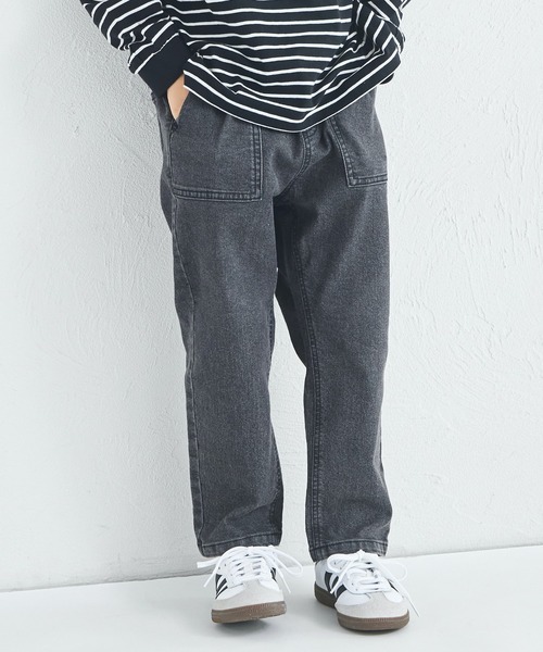 pairmanon（ペアマノン）の「【ストレッチ】まいにちテーパードデニムパンツ（デニムパンツ・キッズ・インディゴブルー/ライトブルー/ブラック/ブラック系その他・90/100/110/120/130/140/150）」の12枚目の写真