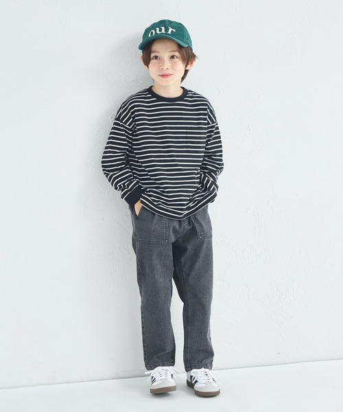 pairmanon（ペアマノン）の「【ストレッチ】まいにちテーパードデニムパンツ（デニムパンツ・キッズ・インディゴブルー/ライトブルー/ブラック/ブラック系その他・90/100/110/120/130/140/150）」の14枚目の写真