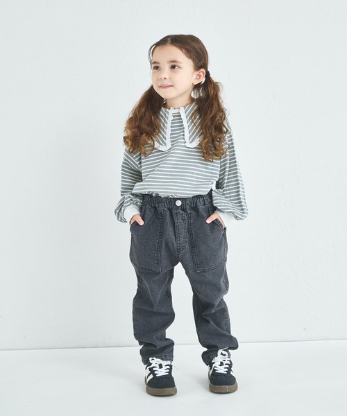 pairmanon（ペアマノン）の「【ストレッチ】まいにちテーパードデニムパンツ（デニムパンツ・キッズ・インディゴブルー/ライトブルー/ブラック/ブラック系その他・90/100/110/120/130/140/150）」の17枚目の写真