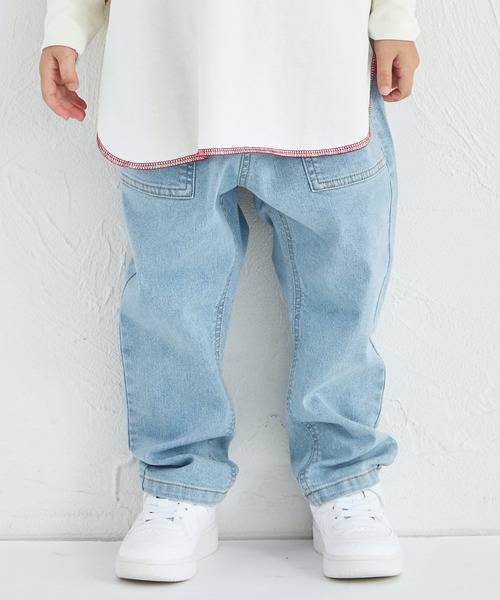 pairmanon（ペアマノン）の「【ストレッチ】まいにちテーパードデニムパンツ（デニムパンツ・キッズ・インディゴブルー/ライトブルー/ブラック/ブラック系その他・90/100/110/120/130/140/150）」の21枚目の写真