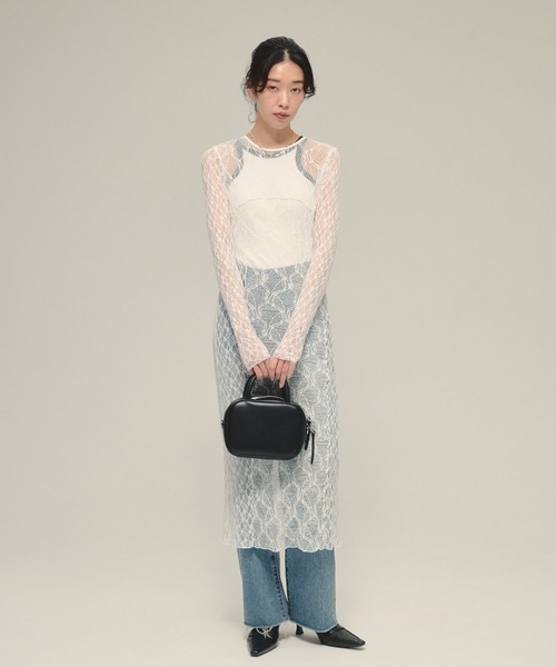 eL（エル）の「【eL】Lace Tight One-piece LS/586797（ワンピース・レディース・ブラック/オフホワイト・FREE）」の15枚目の写真