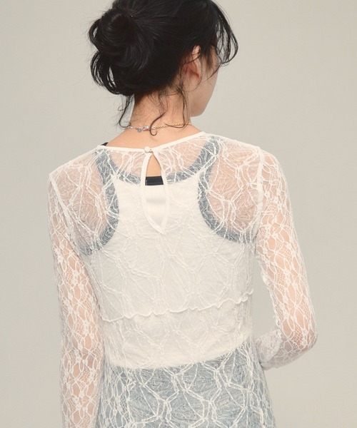 eL（エル）の「【eL】Lace Tight One-piece LS/586797（ワンピース・レディース・ブラック/オフホワイト・FREE）」の18枚目の写真