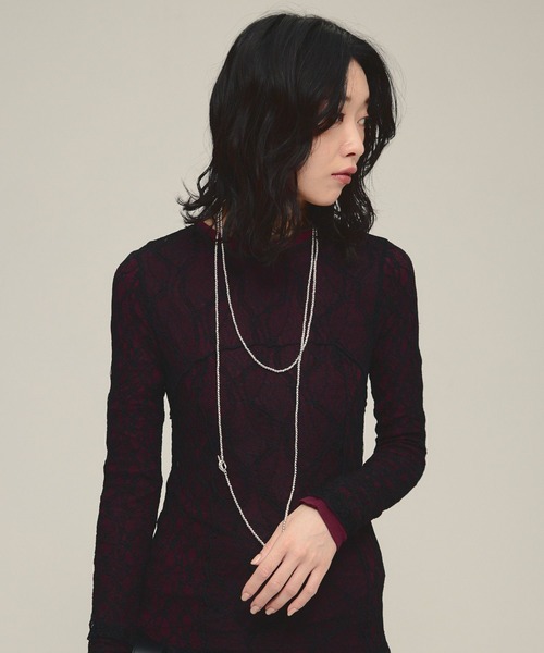 eL（エル）の「【eL】Lace Tight One-piece LS/586797（ワンピース・レディース・ブラック/オフホワイト・FREE）」の16枚目の写真