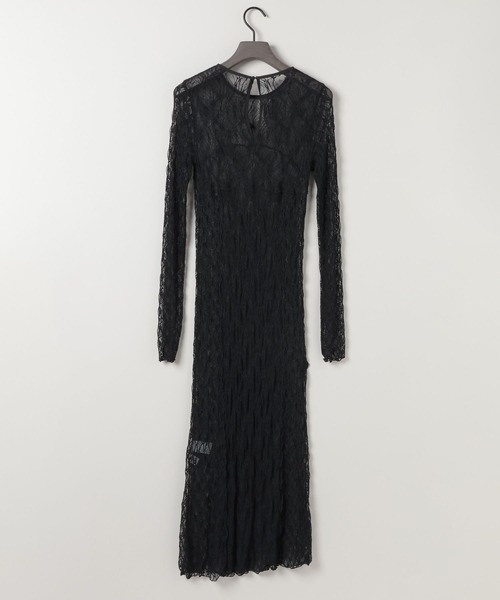 eL（エル）の「【eL】Lace Tight One-piece LS/586797（ワンピース・レディース・ブラック/オフホワイト・FREE）」の8枚目の写真