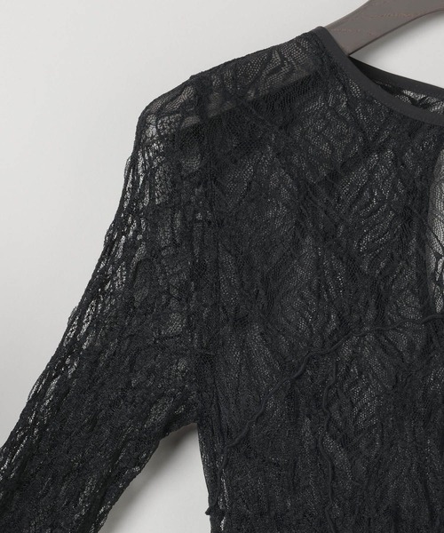 eL（エル）の「【eL】Lace Tight One-piece LS/586797（ワンピース・レディース・ブラック/オフホワイト・FREE）」の5枚目の写真