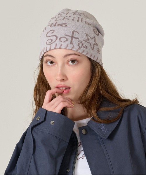 ステッチ入り オリジナル柄 ビーニー TINA：JOJUN（ニットキャップ