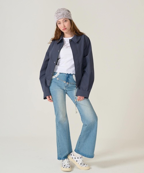 TINA：JOJUN（ティーナジョジュン）の「ステッチ入り オリジナル柄 ビーニー TINA：JOJUN（ニットキャップ/ビーニー・レディース・ネイビー/グレー・F）」の7枚目の写真