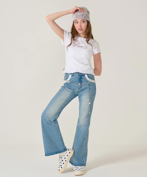 TINA：JOJUN（ティーナジョジュン）の「ステッチ入り オリジナル柄 ビーニー TINA：JOJUN（ニットキャップ/ビーニー・レディース・ネイビー/グレー・F）」の8枚目の写真