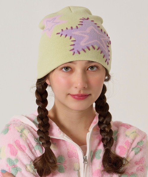 TINA：JOJUN（ティーナジョジュン）の「ステッチ入り オリジナル柄 ビーニー TINA：JOJUN（ニットキャップ/ビーニー・レディース・ネイビー/グレー・F）」の21枚目の写真