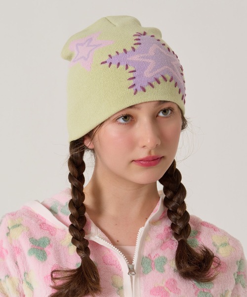 TINA：JOJUN（ティーナジョジュン）の「ステッチ入り オリジナル柄 ビーニー TINA：JOJUN（ニットキャップ/ビーニー・レディース・ネイビー/グレー・F）」の22枚目の写真