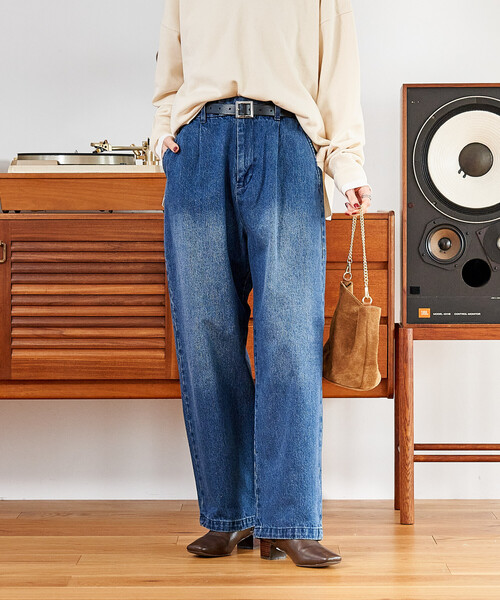 FREAK'S STORE（フリークスストア）の「スラックスデニムパンツ（デニムパンツ・レディース・ブルー/チャコール/ブラック/ネイビー・SMALL/MEDIUM）」の4枚目の写真