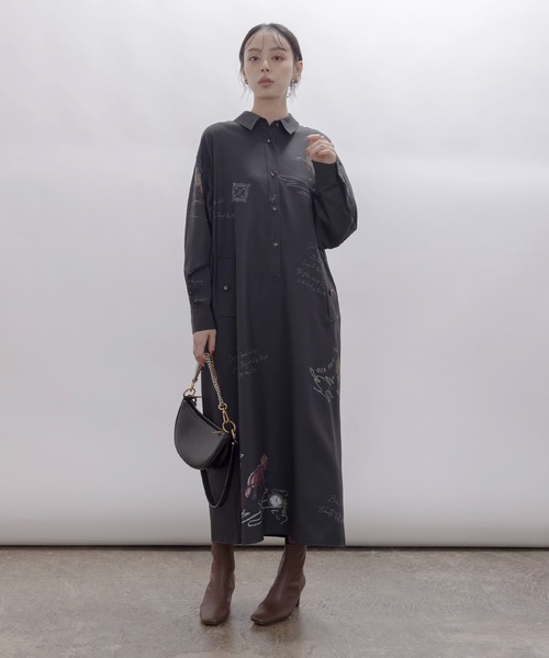 テキスト馬柄ptベルテッドシャツワンピース Eimee Law│Eimee Law