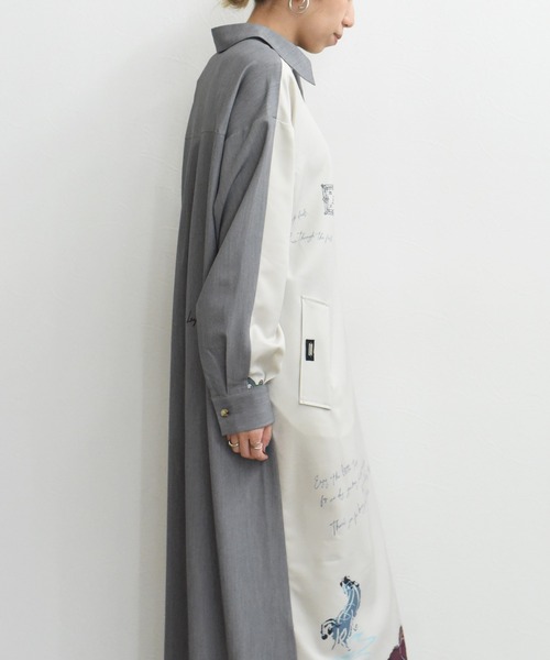 テキスト馬柄ptベルテッドシャツワンピース Eimee Law│Eimee Law