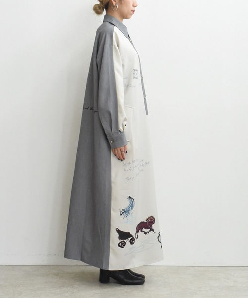 テキスト馬柄ptベルテッドシャツワンピース Eimee Law│Eimee Law