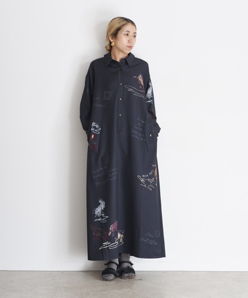 テキスト馬柄ptベルテッドシャツワンピース Eimee Law│Eimee Law