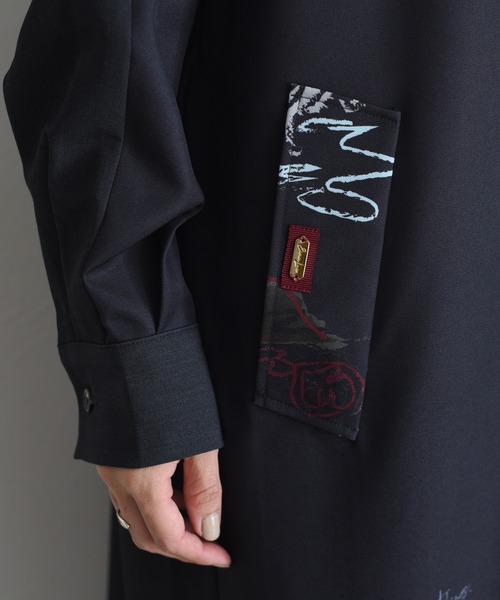 Eimee Law テキスト馬柄ptベルテッドシャツワンピース テキスト馬柄ptベルテッドシャツワンピース Eimee Law│Eimee Law