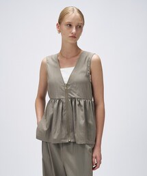 cloenc | 【接触冷感／セットアップ／手洗い可】ペプラムZIPジレ(ベスト)