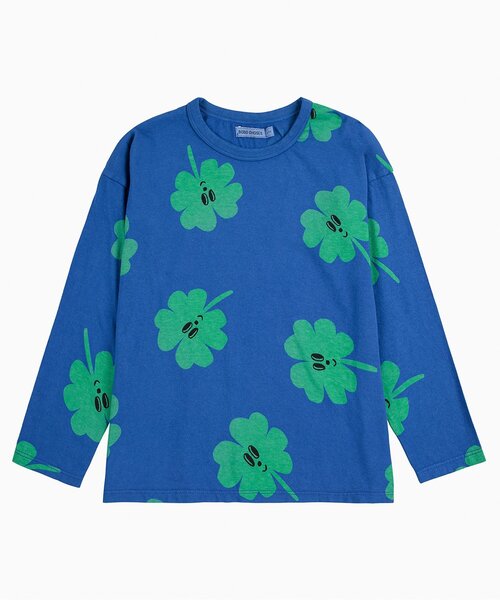 BOBO CHOSES（ボボショーズ）の「総柄Lucky Clover長袖Ｔシャツ【キッズ】（Tシャツ/カットソー・キッズ・ブルー・100/110/120/130/140）」の2枚目の写真