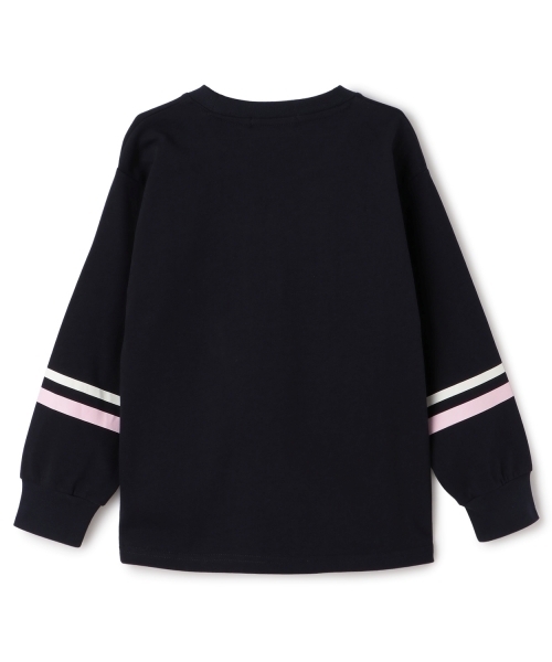 X-girl Stages（エックスガールステージス）の「【TBSドラマ フェイクマミー 着用アイテム】カレッジロゴ長袖Tシャツ（Tシャツ/カットソー・キッズ・ネイビー/グリーン・140cm/100cm/110cm/130cm/90cm/120cm）」の3枚目の写真