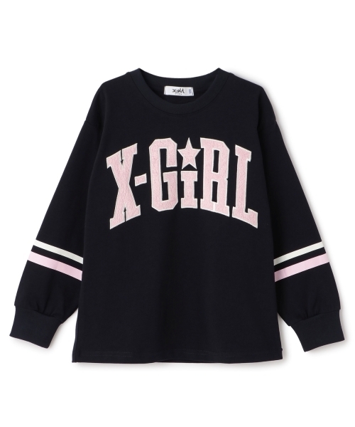X-girl Stages（エックスガールステージス）の「【TBSドラマ フェイクマミー 着用アイテム】カレッジロゴ長袖Tシャツ（Tシャツ/カットソー・キッズ・ネイビー/グリーン・140cm/100cm/110cm/130cm/90cm/120cm）」の11枚目の写真