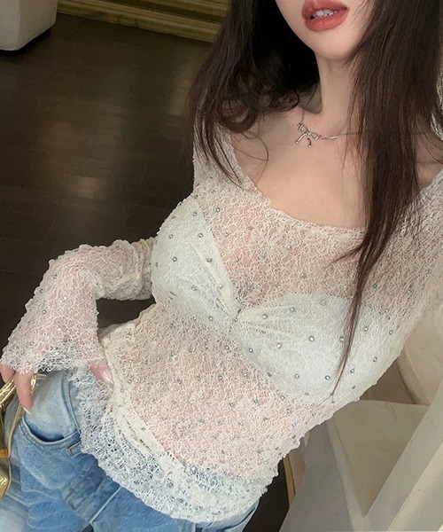 ラインストーン シアートップス（Tシャツ/カットソー）｜SEN TOKYO