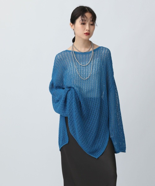 レフレム フェザーヤーン オーバーサイズニット L~XL相当 極美品 ADAM ET ROPE'（アダムエロペ）の「【WEB限定】フェザーヤーン