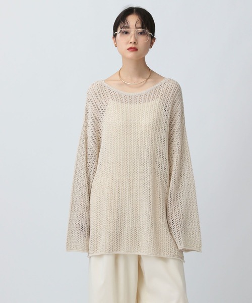 LEPSIM（レプシィム）の「7ゲージテープヤーン長袖プルオーバー　571366（ニット/セーター・レディース・ブラック/アイボリー/オレンジ/ブルー・FREE）」の2枚目の写真