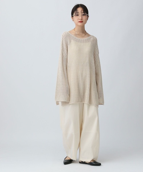 LEPSIM（レプシィム）の「7ゲージテープヤーン長袖プルオーバー　571366（ニット/セーター・レディース・ブラック/アイボリー/オレンジ/ブルー・FREE）」の8枚目の写真