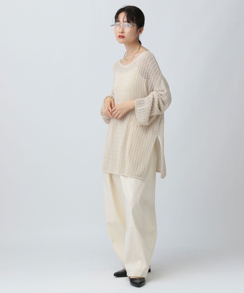 LEPSIM（レプシィム）の「7ゲージテープヤーン長袖プルオーバー　571366（ニット/セーター・レディース・ブラック/アイボリー/オレンジ/ブルー・FREE）」の9枚目の写真