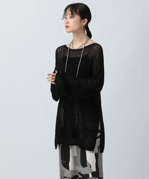 LEPSIM（レプシィム）の「7ゲージテープヤーン長袖プルオーバー　571366（ニット/セーター・レディース・ブラック/アイボリー/オレンジ/ブルー・FREE）」の12枚目の写真