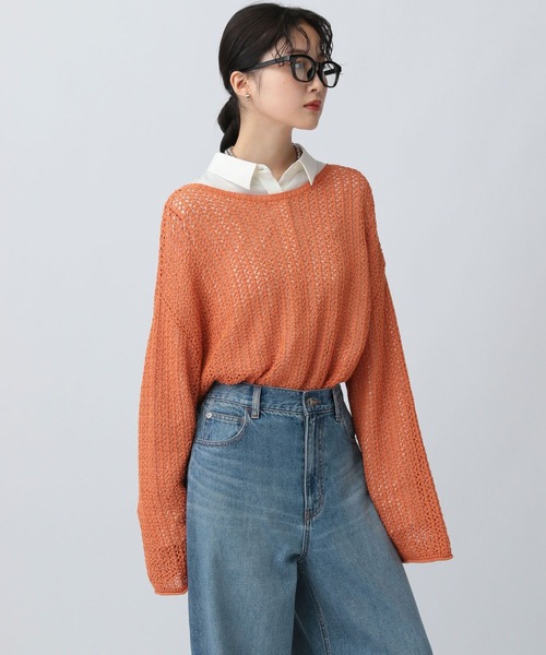 レフレム フェザーヤーン オーバーサイズニット L~XL相当 極美品 ADAM ET ROPE'（アダムエロペ）の「【WEB限定】フェザーヤーン